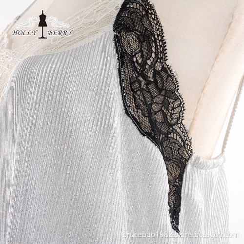 Fashion Women Sleeveless V-neck Soft Suspender Lace Dress